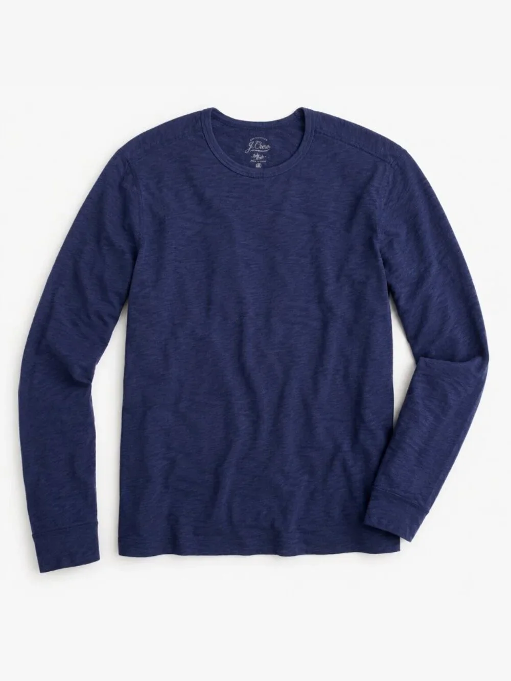 J. Crew Long Sleeve Textured Cotton T-Shirt Navy Small #A3065